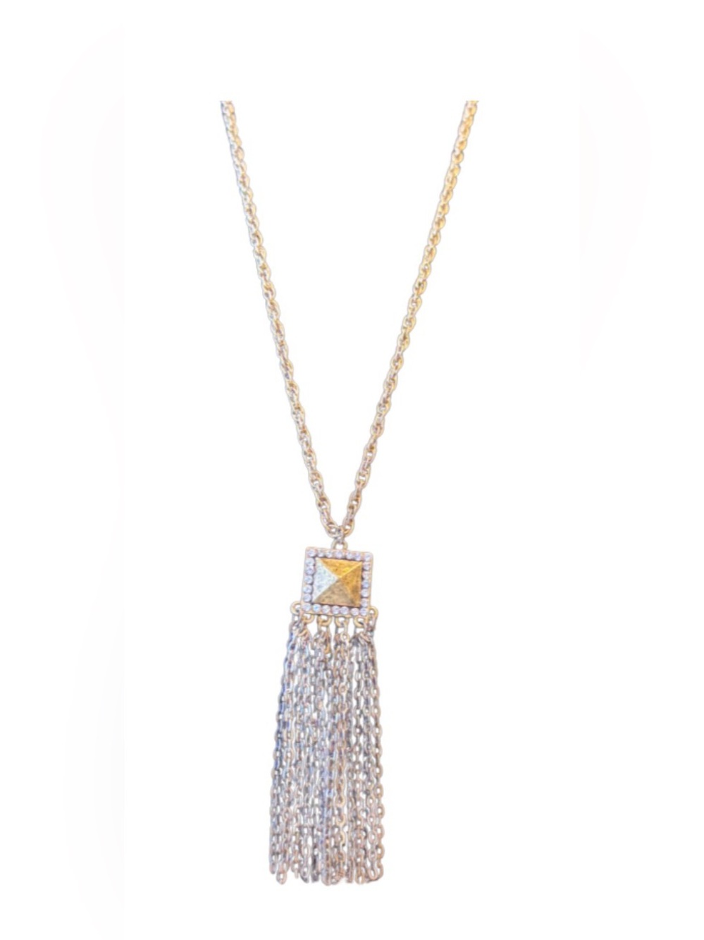Handmade Fringe and Pyramid Necklace